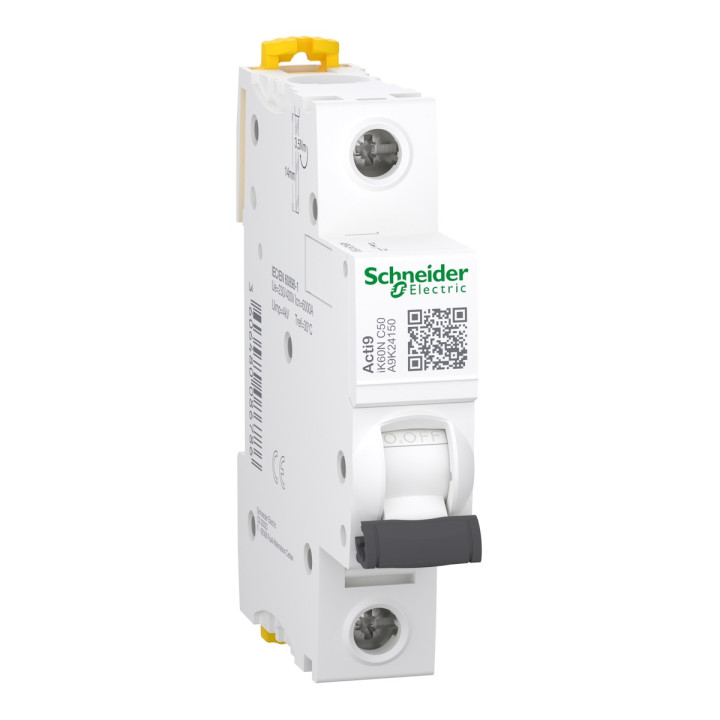 Автоматичний вимикач Schneider Electric A9K24150 Acti9 iK60, 1P, 50A, C, на DIN-рейку · Schneider Electric · schneider-electric-a9k24150