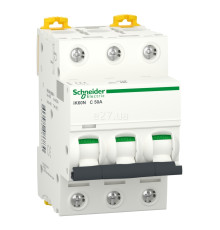 Автоматичний вимикач Schneider Electric A9K24350 Acti9 iK60, 3P, 50A, C, 6kA, на DIN-рейку