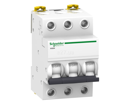 Автоматичний вимикач Schneider Electric A9K24363 Acti9 iK60, 3P, 63A, C, 6kA, на DIN-рейку