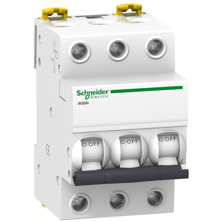 Автоматичний вимикач Schneider Electric A9K24363 Acti9 iK60, 3P, 63A, C, 6kA, на DIN-рейку · Schneider Electric · schneider-electric-a9k24363
