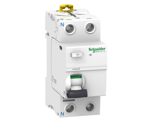 Вимикач диференціального струму, УЗО Schneider Electric A9R10225 Acti9, 1P＋N, 25A, 10kA, 10mA, AC, на DIN-рейку
