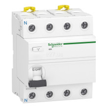 Вимикач диференціального струму, УЗО Schneider Electric A9R50440 Acti9, 3P＋N, 40A, 6kA, 30mA, AC, на DIN-рейку · Schneider Electric · schneider-electric-a9r50440