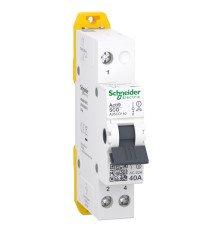 Перемикач I-0-II з загальним виходом зверху Schneider Electric A9SCO140 Acti9 iSSW, 1P, 40A, пластик, ip20, для модульного монтажу
