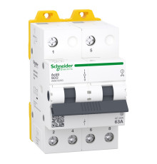 Перемикач I-0-II з загальним виходом зверху Schneider Electric A9SCO263 Acti9 iSSW, 2P, 63A, пластик, ip20, для модульного монтажу