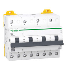 Перемикач I-0-II з загальним виходом зверху Schneider Electric A9SCO463 Acti9 iSSW, 4P, 63A, пластик, ip20, для модульного монтажу