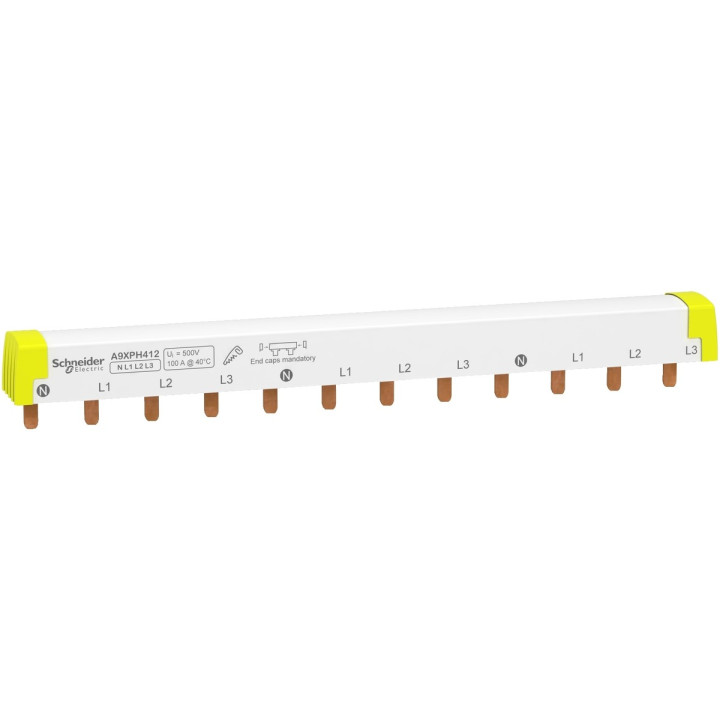 Гребінчаста шина Schneider Electric A9XPH412 Acti9, 3P＋N, 100A · Schneider Electric · schneider-electric-a9xph412