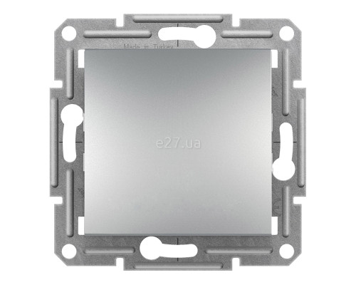 Вимикач 1-клавішний Schneider Electric EPH0100161 Asfora, алюміній, пластик, без підсвітки та індикації, для врізного монтажу