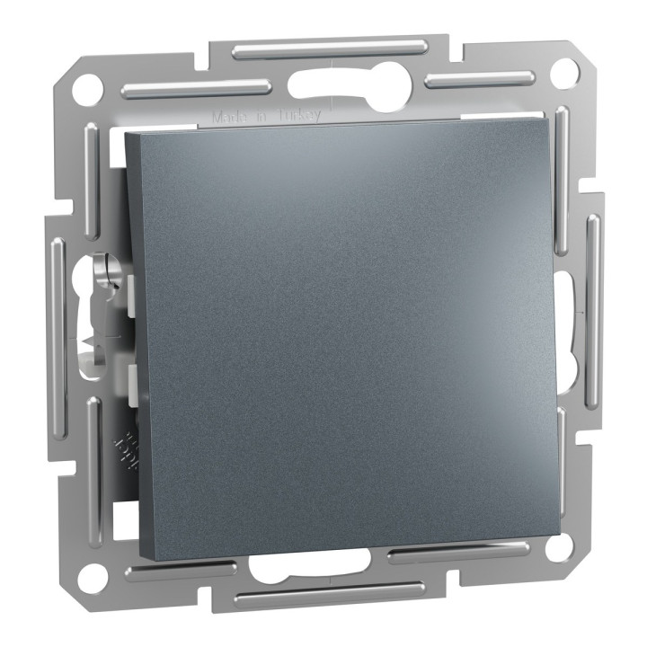Вимикач 1-клавішний Schneider Electric EPH0100162 Asfora, сталь, пластик, без підсвітки та індикації, для врізного монтажу · Schneider Electric · schneider-electric-eph0100162
