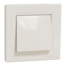 Вимикач 1-клавішний Schneider Electric EPH0100223 Asfora, кремовий, пластик, без підсвітки та індикації, для врізного монтажу · Schneider Electric · schneider-electric-eph0100223