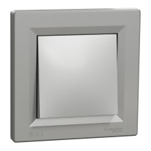 Вимикач 1-клавішний Schneider Electric EPH0100261 Asfora, алюміній, пластик, ip44, без підсвітки та індикації, для врізного монтажу · Schneider Electric · schneider-electric-eph0100261