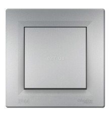 Вимикач 1-клавішний Schneider Electric EPH0100261 Asfora, алюміній, пластик, ip44, без підсвітки та індикації, для врізного монтажу