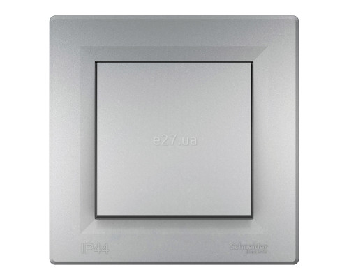 Вимикач 1-клавішний Schneider Electric EPH0100261 Asfora, алюміній, пластик, ip44, без підсвітки та індикації, для врізного монтажу