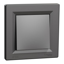 Вимикач 1-клавішний Schneider Electric EPH0100271 Asfora, антрацит, пластик, ip44, без підсвітки та індикації, для врізного монтажу · Schneider Electric · schneider-electric-eph0100271