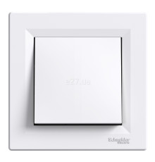 Вимикач 1-клавішний Schneider Electric EPH0100321 Asfora, білий, пластик, без підсвітки та індикації, для врізного монтажу