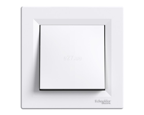 Вимикач 1-клавішний Schneider Electric EPH0100321 Asfora, білий, пластик, без підсвітки та індикації, для врізного монтажу