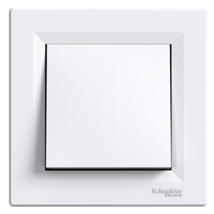 Вимикач двополюсний Schneider Electric EPH0200121 Asfora, білий, пластик, без підсвітки та індикації, для врізного монтажу · Schneider Electric · schneider-electric-eph0200121