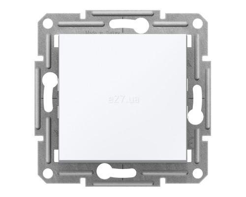 Вимикач двополюсний Schneider Electric EPH0270121 Asfora, 10A, білий, пластик, ip20, 1 клавіша, без підсвітки та індикації, для врізного монтажу