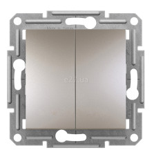 Вимикач 2-клавішний Schneider Electric EPH0300169 Asfora, бронза, пластик, без підсвітки та індикації, для врізного монтажу