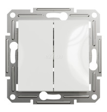 Вимикач 2-клавішний Schneider Electric EPH0370121 Asfora, 10A, білий, пластик, ip20, 2 клавіші, без підсвітки та індикації, для врізного монтажу