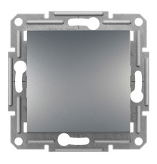 Перемикач прохідний 1-клавішний Schneider Electric EPH0400162 Asfora, сталь, пластик, без підсвітки та індикації, для врізного монтажу