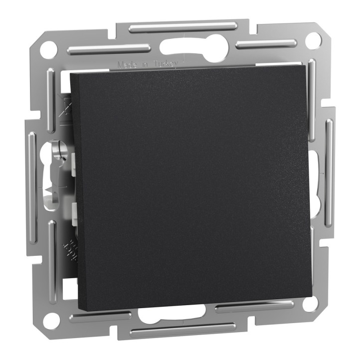 Перемикач прохідний 1-клавішний Schneider Electric EPH0400171 Asfora, антрацит, пластик, без підсвітки та індикації, для врізного монтажу · Schneider Electric · schneider-electric-eph0400171
