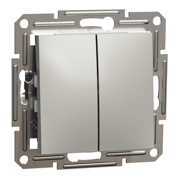 Перемикач прохідний 2-клавішний Schneider Electric EPH0600169 Asfora, бронза, пластик, без підсвітки та індикації, для врізного монтажу · Schneider Electric · schneider-electric-eph0600169