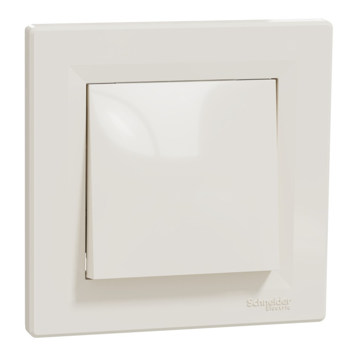 Вимикач без фіксації 1-клавішний Schneider Electric EPH0700123 Asfora, кремовий, пластик, без підсвітки та індикації, для врізного монтажу · Schneider Electric · schneider-electric-eph0700123