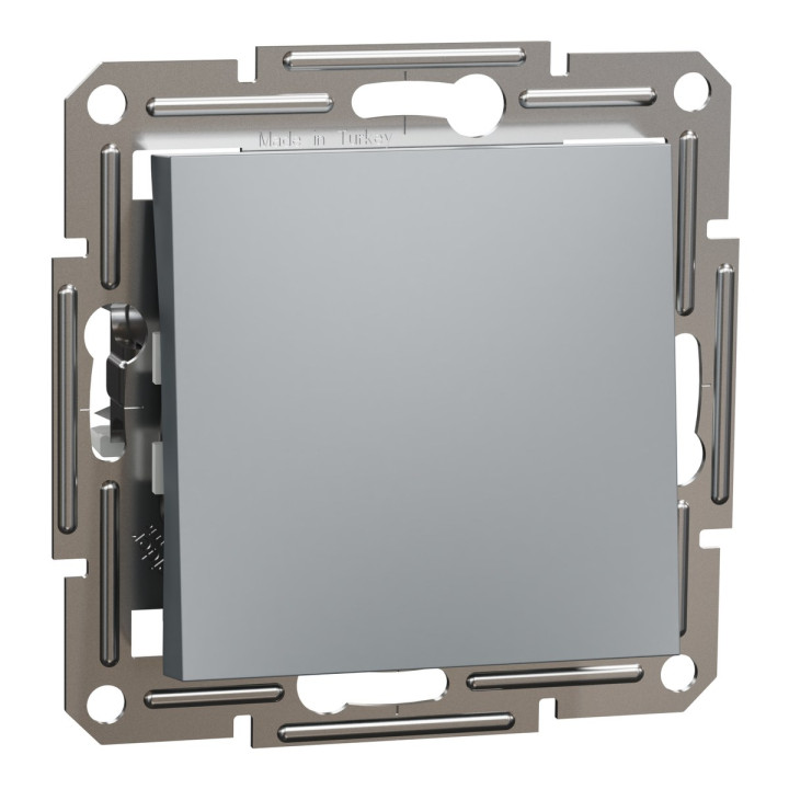 Вимикач без фіксації 1-клавішний Schneider Electric EPH0700162 Asfora, сталь, пластик, без підсвітки та індикації, для врізного монтажу · Schneider Electric · schneider-electric-eph0700162