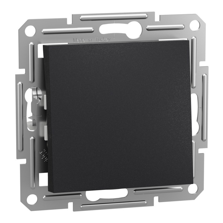 Вимикач без фіксації 1-клавішний Schneider Electric EPH0700171 Asfora, антрацит, пластик, без підсвітки та індикації, для врізного монтажу · Schneider Electric · schneider-electric-eph0700171