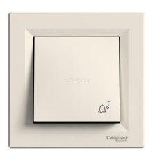 Вимикач без фіксації 1-клавішний Schneider Electric EPH0800123 Asfora, кремовий, пластик, без підсвітки та індикації, для врізного монтажу