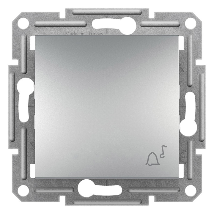 Вимикач без фіксації 1-клавішний Schneider Electric EPH0800161 Asfora, алюміній, пластик, без підсвітки та індикації, для врізного монтажу · Schneider Electric · schneider-electric-eph0800161