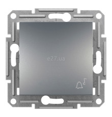 Вимикач без фіксації 1-клавішний Schneider Electric EPH0800162 Asfora, сталь, пластик, без підсвітки та індикації, для врізного монтажу