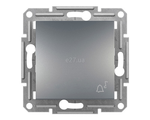 Вимикач без фіксації 1-клавішний Schneider Electric EPH0800162 Asfora, сталь, пластик, без підсвітки та індикації, для врізного монтажу