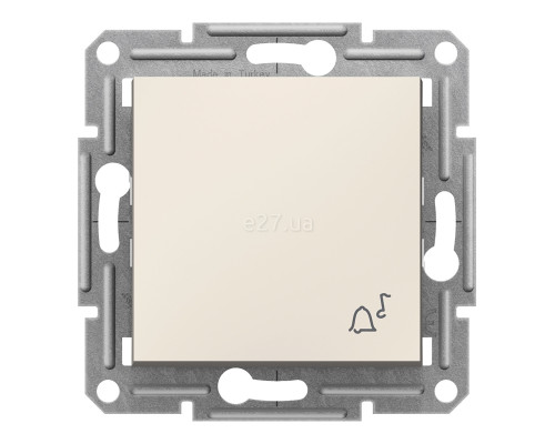 Вимикач без фіксації 1-клавішний Schneider Electric EPH0870123 Asfora, 10A, кремовий, пластик, ip20, 1 клавіша, без підсвітки та індикації, для врізного монтажу