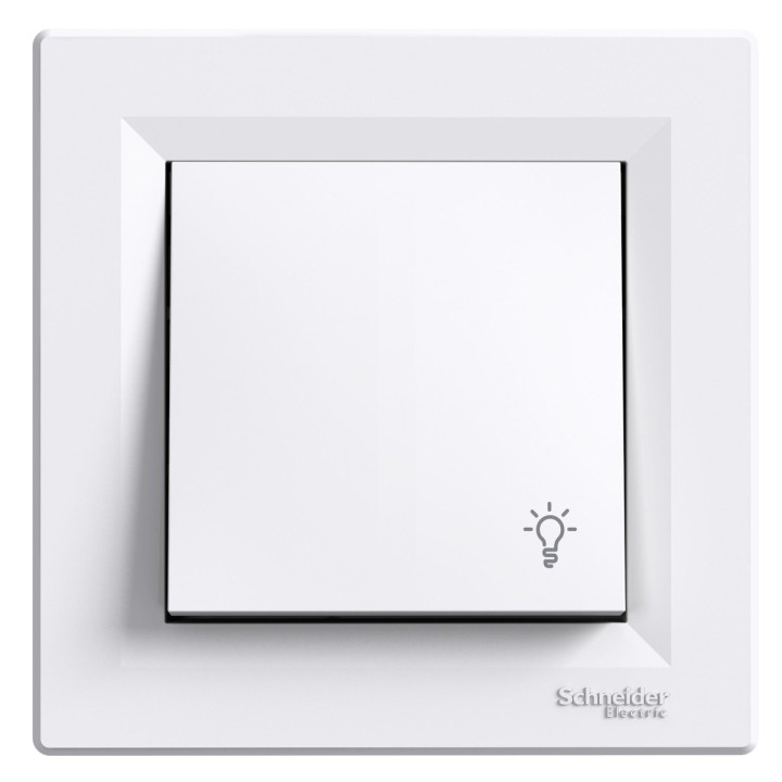 Вимикач без фіксації 1-клавішний Schneider Electric EPH0900121 Asfora, білий, пластик, без підсвітки та індикації, для врізного монтажу · Schneider Electric · schneider-electric-eph0900121