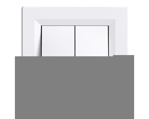 Вимикач без фіксації 2-клавішний Schneider Electric EPH1100121 Asfora, білий, пластик, без підсвітки та індикації, для врізного монтажу