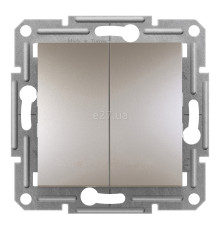 Вимикач без фіксації 2-клавішний Schneider Electric EPH1100169 Asfora, бронза, пластик, без підсвітки та індикації, для врізного монтажу
