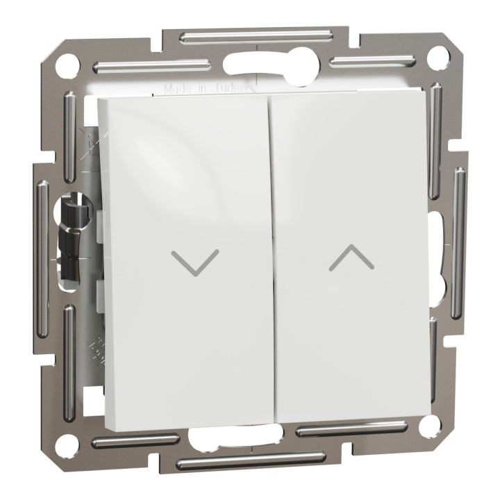 Вимикач для жалюзі Schneider Electric EPH1370121 Asfora, 10A, білий, пластик, ip20, 2 клавіші, без підсвітки та індикації, для врізного монтажу · Schneider Electric · schneider-electric-eph1370121