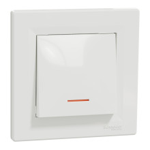 Вимикач 1-клавішний Schneider Electric EPH1400121 Asfora, білий, пластик, з підсвіткою, для врізного монтажу · Schneider Electric · schneider-electric-eph1400121