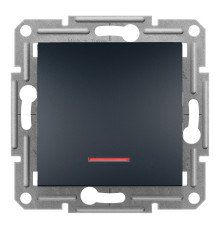 Вимикач 1-клавішний Schneider Electric EPH1400171 Asfora, антрацит, пластик, з підсвіткою, для врізного монтажу