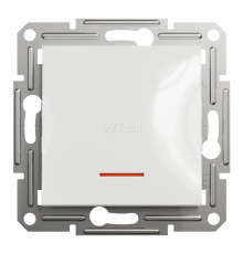 Вимикач 1-клавішний Schneider Electric EPH1470121 Asfora, 10A, білий, пластик, ip20, 1 клавіша, з підсвіткою, для врізного монтажу