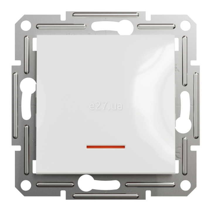 Вимикач 1-клавішний Schneider Electric EPH1470121 Asfora, 10A, білий, пластик, ip20, 1 клавіша, з підсвіткою, для врізного монтажу · Schneider Electric · schneider-electric-eph1470121