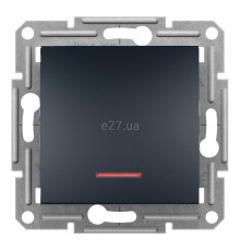 Вимикач без фіксації 1-клавішний Schneider Electric EPH1600171 Asfora, антрацит, пластик, з підсвіткою, для врізного монтажу