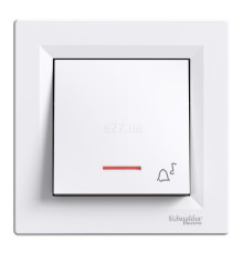 Вимикач без фіксації 1-клавішний Schneider Electric EPH1700121 Asfora, білий, пластик, з підсвіткою, для врізного монтажу