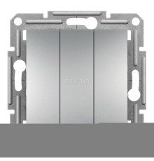 Вимикач 3-клавішний Schneider Electric EPH2100161 Asfora, алюміній, пластик, без підсвітки та індикації, для врізного монтажу