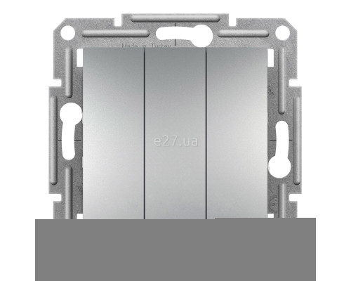 Вимикач 3-клавішний Schneider Electric EPH2100161 Asfora, алюміній, пластик, без підсвітки та індикації, для врізного монтажу
