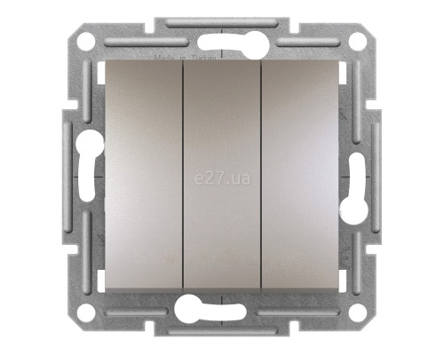 Вимикач 3-клавішний Schneider Electric EPH2100169 Asfora, бронза, пластик, без підсвітки та індикації, для врізного монтажу