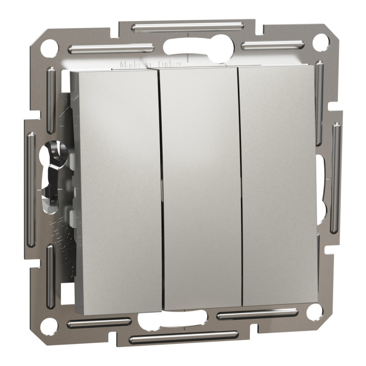 Вимикач 3-клавішний Schneider Electric EPH2100169 Asfora, бронза, пластик, без підсвітки та індикації, для врізного монтажу · Schneider Electric · schneider-electric-eph2100169