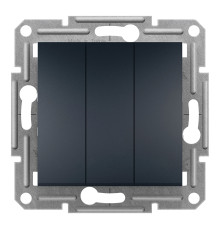 Вимикач 3-клавішний Schneider Electric EPH2100171 Asfora, антрацит, пластик, без підсвітки та індикації, для врізного монтажу