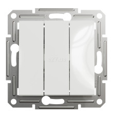Вимикач 3-клавішний Schneider Electric EPH2170121 Asfora, 10A, білий, пластик, ip20, 3 клавіші, без підсвітки та індикації, для врізного монтажу